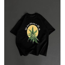 Erkek Baskılı T-shirt Kısa Kol Bisiklet Yaka Regular Fit Yazlık Tişört - Siyahsiyah Siyah