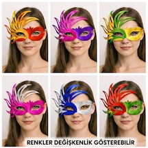 6 Lı Çift Renkli Venedik Karton Parti Maskesi Seti Altın Ve Çok Renkli