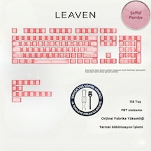 Mekanik Klavye Tuş Takımı - Keycap Seti- Pembe Şeffaf 118 Tuşlu - Tuş Takımı