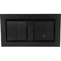 Ovivo Quantum Siyah Komütatör İkili Anahtar +zil Anahtarı Light Kapı 0tomatiği 2'li Set