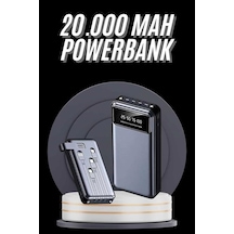 Hızlı Şarj Özellikli 20.000 Mah Dijital Göstergeli Usb Girişli Android Ve İos Uyumlu Powerbank Çok Renkli