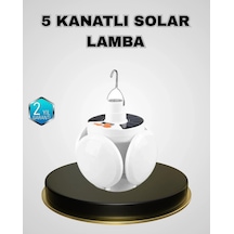 Lb 5 Kanatlı Solar Kamp Lambası Usb Şarjlı, Taşınabilir, Ip65 Su Geçirmez Bahçe Lambası