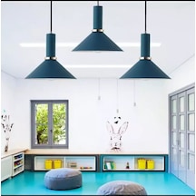 Dylight Retro Metal Dekoratif Metal Gece Mavisi 3 Lü Masa Üstü Sarkıt Avize G:60 Cm Beyaz