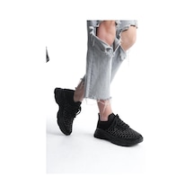 Kadın Rocco Siyah Triko Taşlı Spor Ayakkabı & Sneaker Siyah