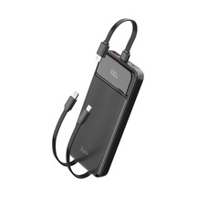 10000mah 22.5w Led Ekranlı Lightning Ve Type-c Kablolu Powerbank Taşınabilir Hızlı Şarj Cihazı Siyah