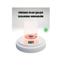 Gece Lambası Stereo Bluetooth Hoparlör Dijital Saat Su Dalgası Efektli 3-ü-1 Cihaz - Lisinya Pembe