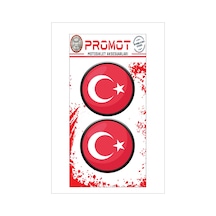 Türk Bayrağı 3d Kabartmalı Damla Logo Sticker 5cm 03