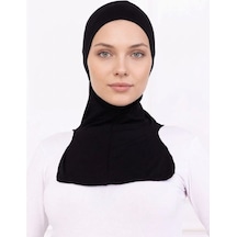 Alivascarf Siyah Ninja Bone Boyunluklu Likralı Sporcu Bonesi Kadın Pratik Tesettür Hijab Başörtü