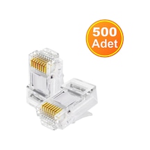 500 Adet - Rj45 Cat5 Cat6 Konnektör Network Jak Jack Ethernet Uç