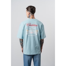 Respire Erkek Cadillac Baskılı Oversize T-shirt Bebe Mavi Bebek Mavisi