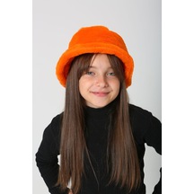 Çocuk Peluş Bucket Şapka Rkş-ç-01 Turuncu Turuncu