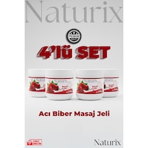 Naturix Selülit Önleyici Vücut Sıkılaştırıcı Kırmızı Biber Balsamı Masaj Jeli 4 x 500 ML