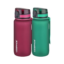 Uzspace 2'li Tritan Matara Seti 650 Ml 14 Farklı Renk Seçeneği Fiftyfifty -3037seta Kırmızı - Koyu Yeşil