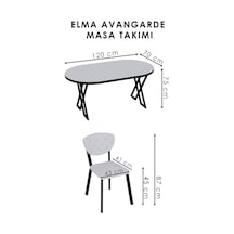 Mutfak Masası Takımı 4 Kişilik Masa Takımı Elma Avangarde Yemek Masa Takımı 70 120 Siyah Krem