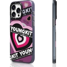 İphone Uyumlu 15 Pro Max Kılıf Magsafe Şarj Özellikli Airbagli Çift Katmanlı Youngkit Flipped Serisi Pembe