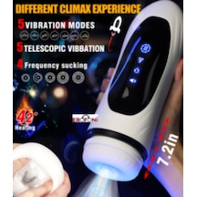 Otomatik İleri Geri Hareketli Isıtmalı İnleme Sesli Ve Güçlü Emiş 27 Cm Usb Şarjlı Yapay Suni Vajina Mastürbatör