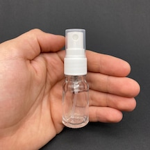 10 Ml Şeffaf Cam Şişe Beyaz Spreyli , 10cc Şeffaf Spreyli Boş Şişe X 6 Adet