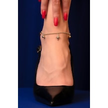 14 Ayar Altın Şans Işıltısı Halhal Hal0022 Beyaz