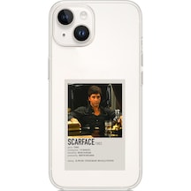 Apple Uyumlu iPhone 13 - 14 Scarface Mini Poster Tasarımlı Baskılı Silikon Kılıf Renkli