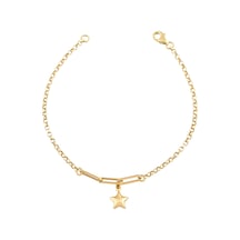Debora Jewelry 14 Ayar Altın Ataç Zincirli Yıldız Bileklik