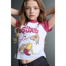 Defacto Looney Tunes Cropped Fıt Bisiklet Yaka Ribana Kısa Kollu Tişört Kız Çocuk G8309a826spwt34 Beyaz-wt34