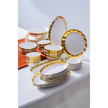 Acar Marlene Gold 6 Kişilik 33 Parça Kahvaltı Takımı Beyaz/gold