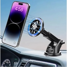 iPhone Uyumlu11 12 13 14 15 Pro Max Mıknatıslı Cama Gögse Yapışan Uzayan Oto Telefon Tutucu Stand Vantuzlu 360 Yuvarlak Halka