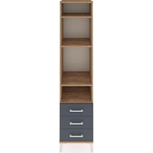 Hyperion Dolap 4 Raflı 3 Çekmeceli 44x44x195 Çam-antrasit Atlas Çam