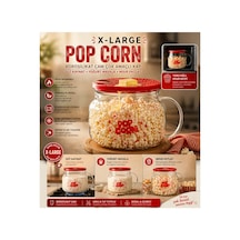 Cam Borosilikat X-large Çok Amaçlı Popcorn & Yoğurt Kabı Kırmızı
