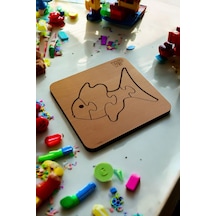 Plywood Ahşap Boyanabilir Çocuklar Puzzle 4mm Balık Boya Setli