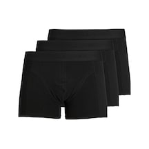 Jack & Jones Jack&jones 12127816 Jacwaıstband Trunks 3 Pack Black Erkek Boxer Siyah