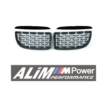 Bmw E90 2005 2008 Diamond Siyah / Krom Ön Panjur Böbrek Seti Uyumlu Değişim Parça