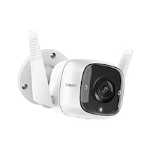 Tc65, 2k 3mp, Hareket Algılama, Ip66 Su Geçirmez, 30m Gece Görüşü, Çift Yönlü Ses, Bulut/yerel Depolama, Sesli Ve Işıklı Alarm, Dış Mekan Wi-fi/ethernet Güvenlik Kamerası Açık Gri