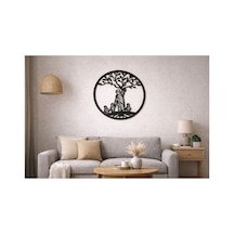 Arliadesign Ahşap Yaşam Ağacı Duvar Dekoru Siyah 3 Mm Mdf 40 Cm