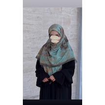 Qalortex Scarf Pamuklu Soft Âlâ Desen Eşarp-su Yeşili