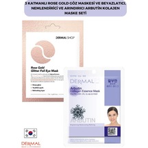 Dermal 3 Katmanlı Rose Gold Göz Maskesi + Arbutin Kolajen Maskesi