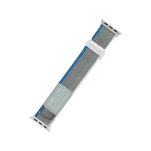 Newface Apple Watch 38mm Alice Kumaş Kordon - Mavi-gri