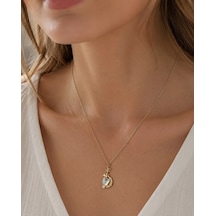 Gold Renk Opal Taşlı Kolye