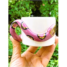 24 Ayar Altın Işlemeli, Yılan Kabartmalı, El Yapımı, Hediyelik Mug 220 Ml, Snake Mug Beyaz - Çok Renkli