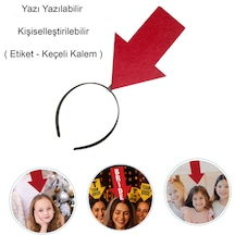 Kişiselleştirilebilir - 402 - Ok Taç Üzerine Yazı Yazılabilen Parti Tacı - Aconcept - Kırmızı Renk