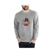 K Pop Jessica Generation Blanc & Baskılı Gri Erkek Örme Sweat