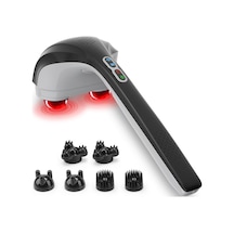 Snailax Kablosuz El Masajı, Isı İle, Boyun, Sırt, Omuz, Baldır, Bacaklar İçin Derin Doku Perküsyon Masajı, 3 Takım İki Döner Başlık, Kadınlar, Erkekler İçin Hediyeler