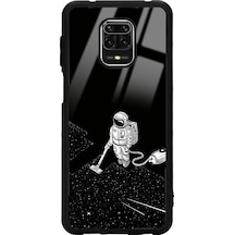 Xiaomi Redmi Note 9 Pro Astronot Tatiana Tasarımlı Glossy Telefon Kılıfı Siyah