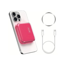 Brightnova Rosy 5000mah Mini Ultra Ince Manyetik Kablosuz Power Bank 15w Kablosuz Sarj 225w Pd Hizli Sarj Led Ekran Alt N