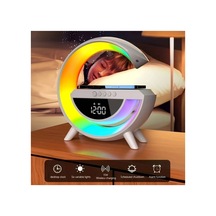 G Bluetooth Hoparlör Sd Kart Usb Fm Radyo 5w Kablosuz Şarj Gece Lambası Ambians Led Işık
