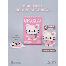 Bricks Yapım Seti - Hello Kitty Modeli - 136 Parça - Koleksiyonluk Figür