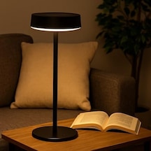 Dubai Solar Şarjlı Masa Lambası 3 Kademeli Dimmer, Dokunmatik, Type-c Usb, Güneş Enerjili, Siyah Metal Gövde, 31 Cm .