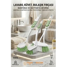 Znv Zenvia Mey İthalat 3'lü Profesyonel Temizlik Fırçası Seti - Ergonomik Banyo, Lavabo Ve Bulaşık Fırçası 7 Renkli