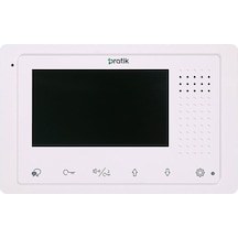 Pratik 2k-400 Daire İçi Monitör 4.3 Inch Dokumatik Buton Beyaz