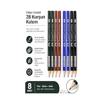 Şövalye Kurşun Kalem 8 Adet Faber Castell Yuvarlak Gövdeli Siyah Kurşun Kalem Yumuşak Yazım Kolay Tutuş Kaliteli Çok Renkli